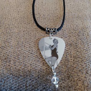 MARILYN MONROE GUITAR PICK NECKLACE -EARRINGS SET